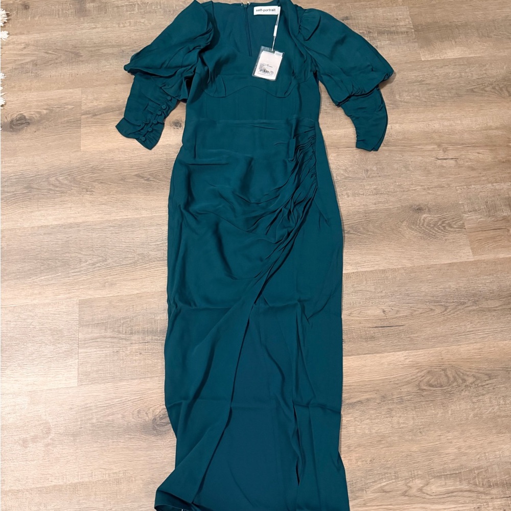 Self-Portrait Puff-sleeve Crepe Dress NWT